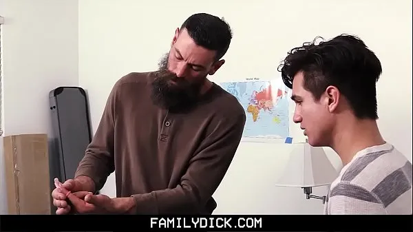 XXX FamilyDick - StepDaddy teaches virgin stepson to suck and fuck mega Videos