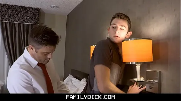 XXX FamilyDick - Horny Stepdad Secretly Fucks His Boy’s Tight Asshole In A Hotel Room mega Videos