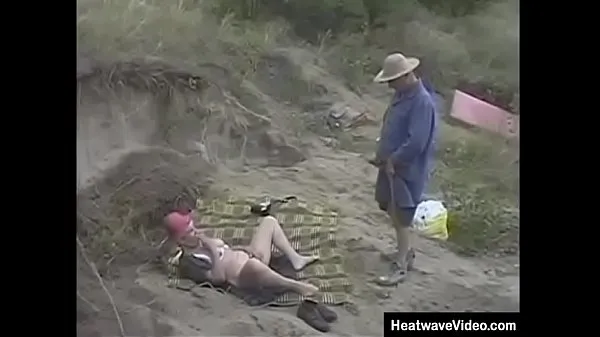 XXX Hey My step Grandma Is A Whore - Piri - Older gentleman is taking a relaxing walk on the beach when he rounds a corner and is completely shocked to see a old granny masturbating mega filmy