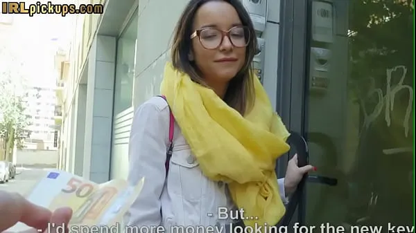 Bigtit nerdy babe pulled into riding big dick in public